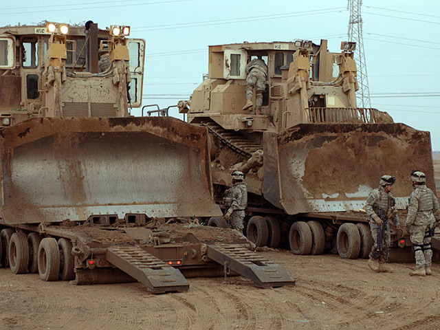 Military bulldozers